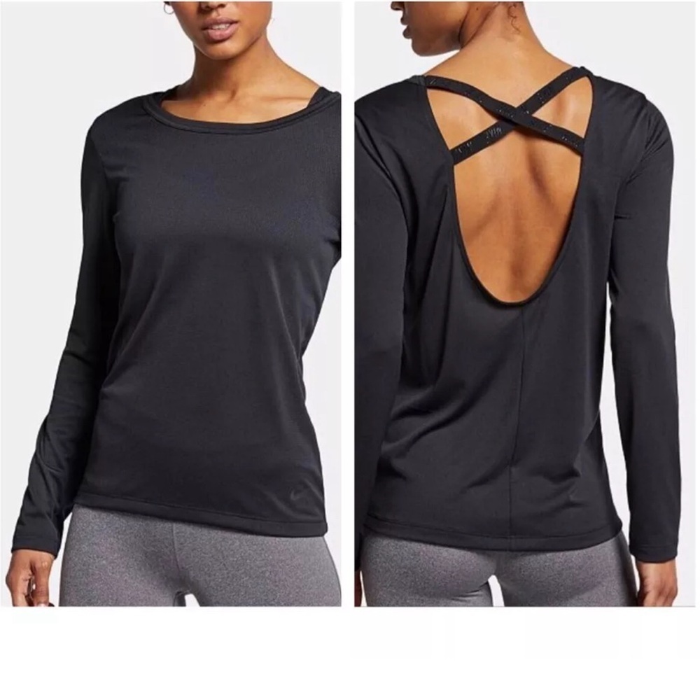 Nike Black V-Back Performance Training Athletic Top Women’s Size X Small